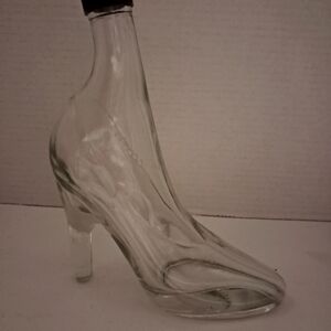 Vintage High Heel Clear Glass Bottle Retro Stilletto Decanter MCM Glass …